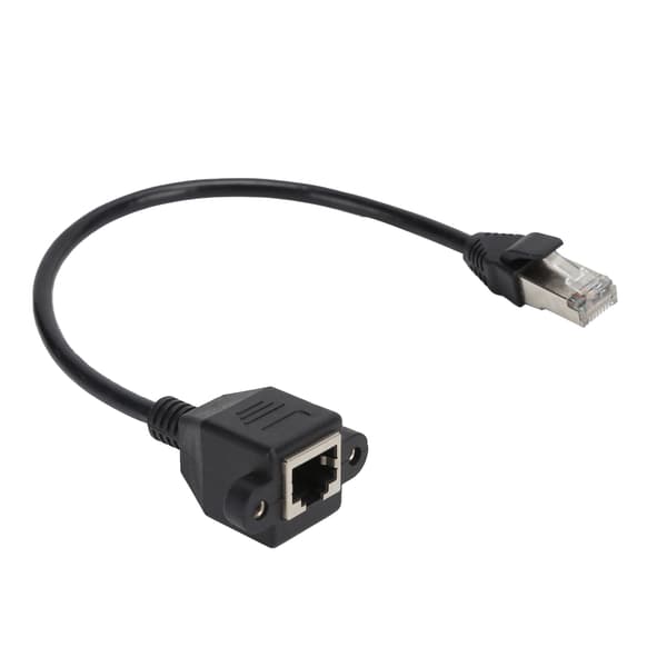 LAN Netværkskabel Forlænger Han til Hun Skruehul Fixerbar Adapter 0,3 Meter