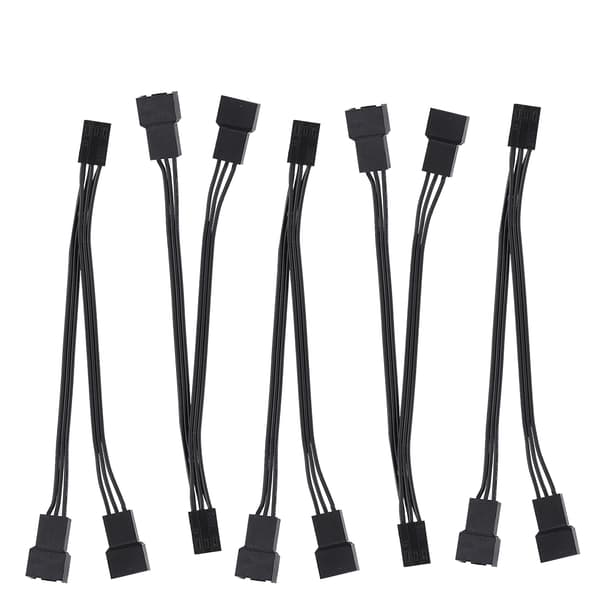 5 stk. 3-pin 1 til 2 CPU-kabinetblæserforlængerkabel Splitter Sleeve Adapter Strømledning