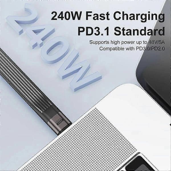 3 STK Nøkkelring PD 240W Hurtigladekabel 40Gbps USBC til C Hurtigladekabel Harddisk Dataoverføring