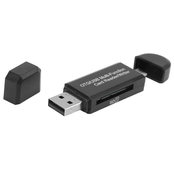 USB 2.0 64GB OTG Kortlæser 2 i 1 Han til Smartphone Computer Sort