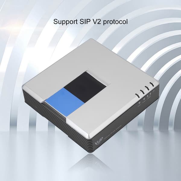 2 Port VoIP Gateway Adapter SIP RJ45 Kabel EU Stik