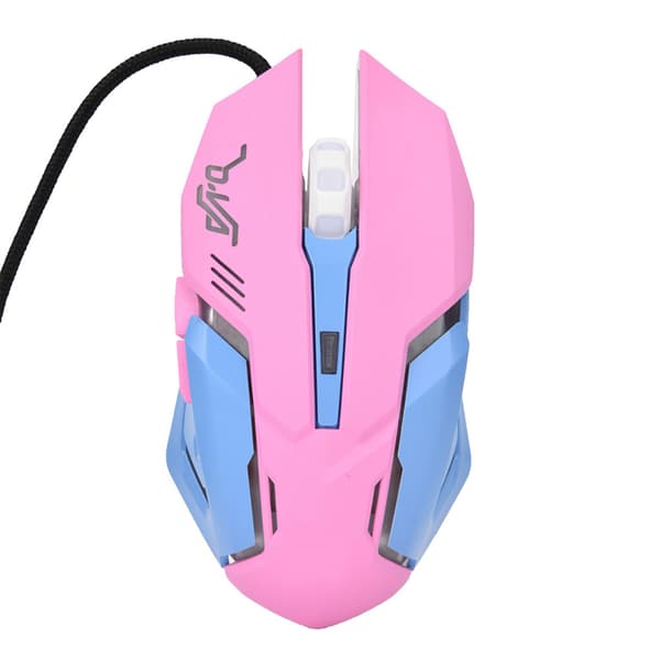 Bekväm rosa gamingmus hög känslighet 3200 DPI