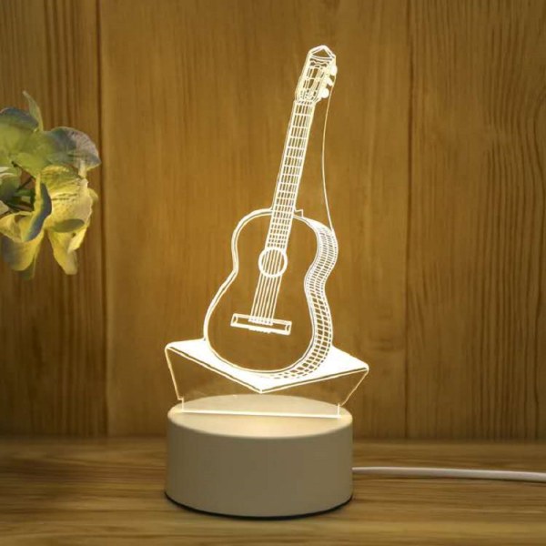 3D Nattlampa Smart Home Creative Barn presentbordslampa Charging colorful models white horse