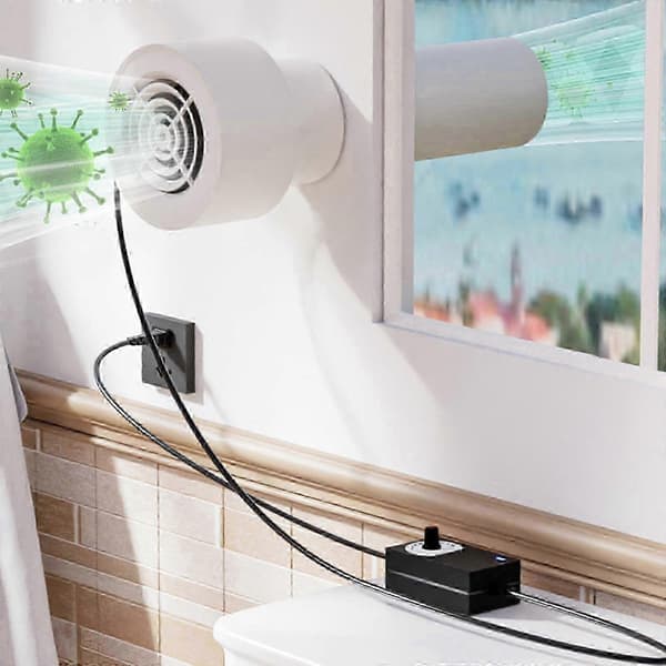 Inline Kanalventilator 50mm/63mm/75mm Luftventilationsforstærker til Loftsrum Badeværelse Køkken Stille Drift 63mm