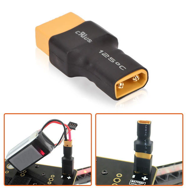 XT60 hun til XT30 hanstik Trådløs adapter RC model Fly Quadcopter dele