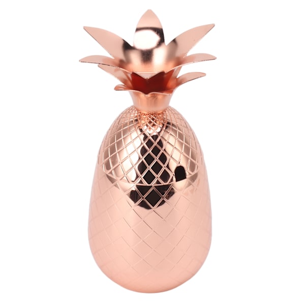 Cocktail Shaker i Rosaguld Ananasform – 500 ml Rustfrit Stål med Poleret Glat Overflade til Hjemmebaren