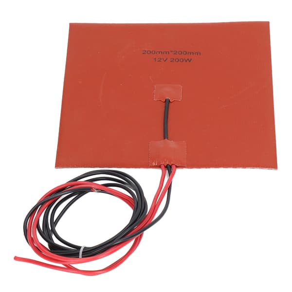3D-printer silikon varmematte 180C 200x200mm 200W varmeplate tilbehør DC12V