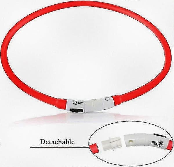USB Uppladdningsbart LED Hundhalsband för Förbättrad Husdjurssäkerhet och Nattlig Synlighet 25-26s