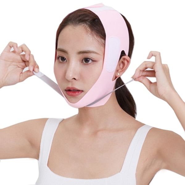 Face Slimming Bandage V Line Face Shaper Chin Cheek Lift Up Bälte Pink
