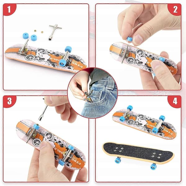 6 i 1 Fingerboard Rampe Sæt Skatepark 6 Skateboard