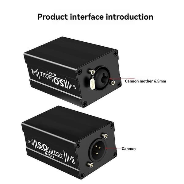 Dobbelkanals 6.5 XLR Mikser Balansert Lydsignalisolator Eliminerer Strømstøy Lydsignalisolator