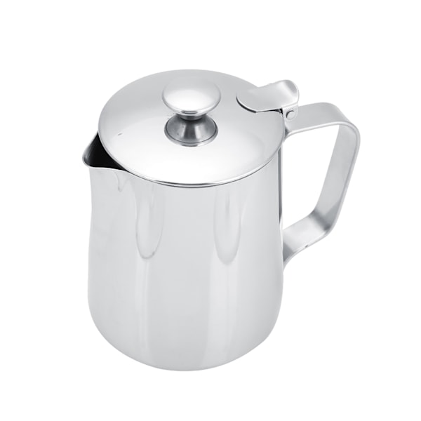 Melkekanne i rustfritt stål med lokk for Latte Art – 350 ml kaffekopp