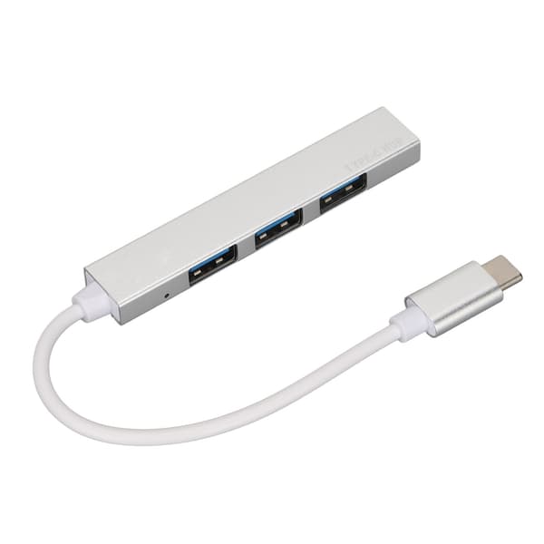 USB C Hub 4 i 1 Typ C till USB 2.0 3.0 Mini Portabel Silver Dockningsstation Skrivbordsdator Laptop