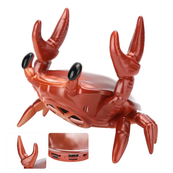 Röd Krabba Form Bluetooth Högtalare 360 Surroundljud