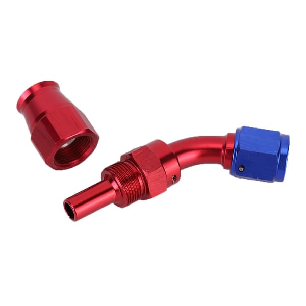 AN6 Slangeendebeslag Svingbar Kjøleolje Drivstoffadapter for Teflon 45°