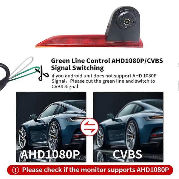 AHD 1080P vidvinkel bilbremselyskamera til Ford Transit Custom 2012-2019