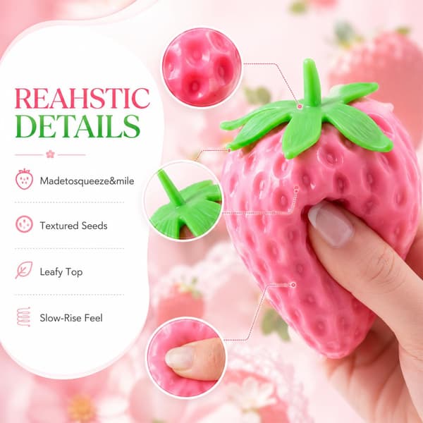 Färgskiftande Jordgubbs Squishy Leksak Kawaii Jordgubbs Fidget Sensoriska Leksaker