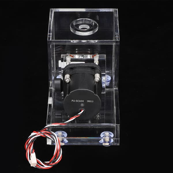 Transparent PC Vattenpump med Akryl Kyltank 600L H