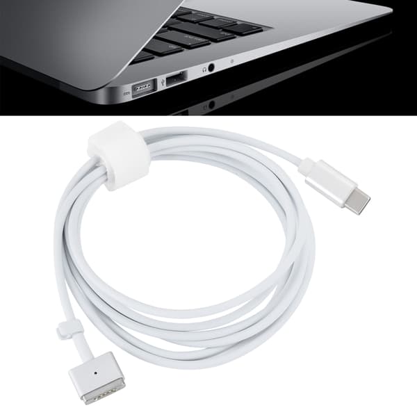 USB C Snabbladdningskabel Typ C till T-formad Adapter för Bärbara Datorer Vit