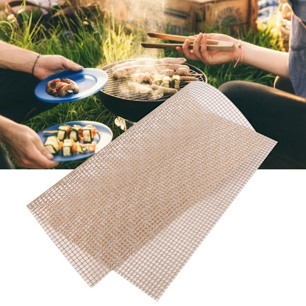 Gjenbrukbar Non-Stick Grillmatte for Utendørs Matlaging og Baking (Brun)