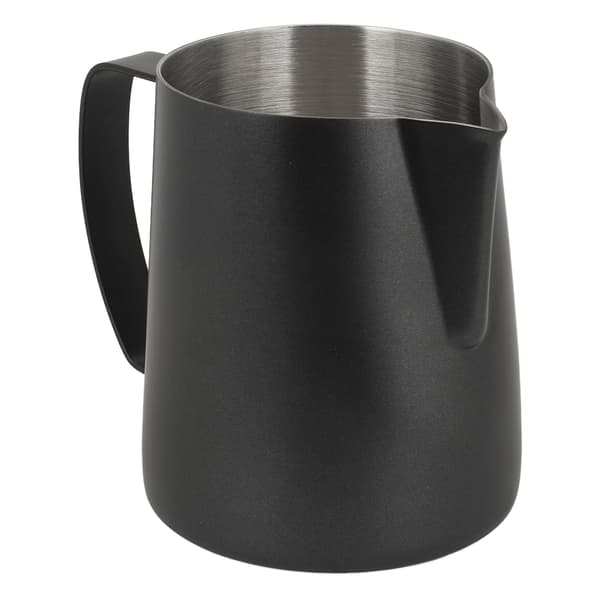 Rustfrit stål 700 ml kaffe mælkeskummer kande sort latte art dampende kop