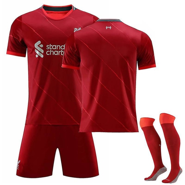 21/22 Liverpool Home Salah Football Shirt Training Kits Without Number 28 (150-160)
