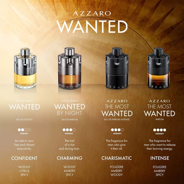 Azzaro The Most Wanted Parfum til mænd - En rig og forførende krydret duft, perfekt til en date - Langvarig duft - Sort Black