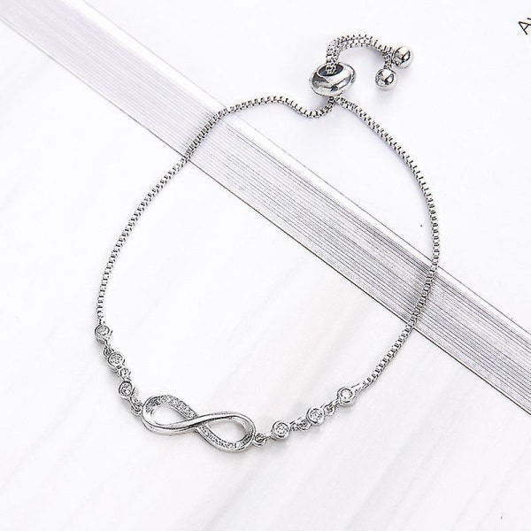 Double Heart 925 Sterling Silver Armband Cubic Armband Silver