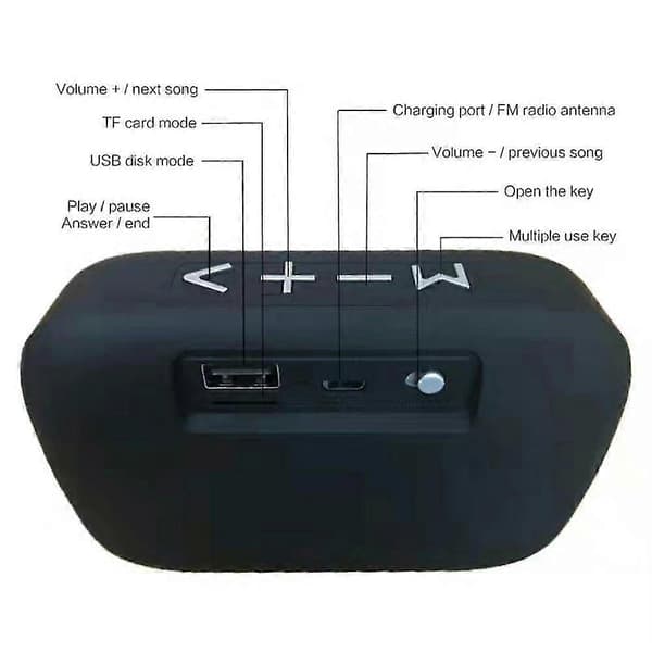 Trådlös Bluetooth-högtalare Utomhuskort U Disk Audio Kreativ Bärbar Mini Subwoofer Presenthögtalare black