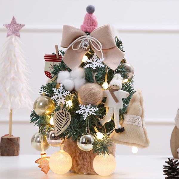 abletop Mini set med LED-ljus och Star Treetop Beige