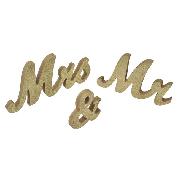 Mr Mrs Skylt Bröllopsbordsdekoration Guld Bokstav Ornament Jubileumsfestdekorationer