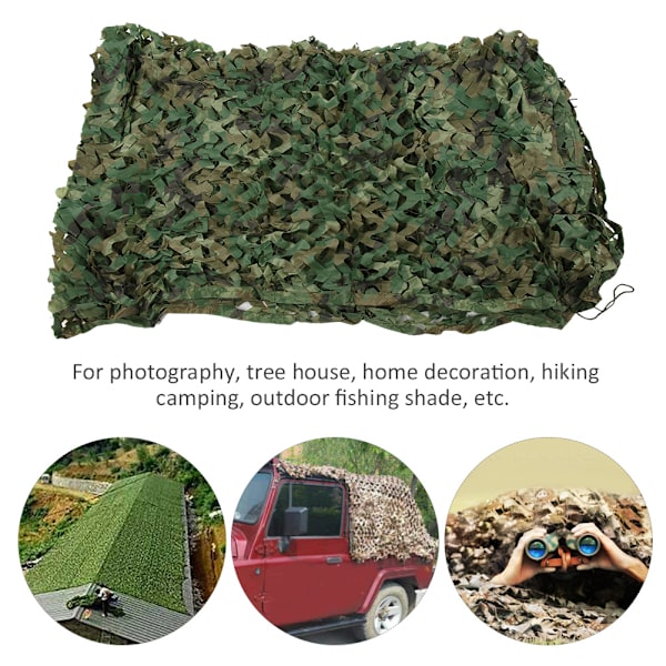 Ulkoilma Camouflage -verkko retkeilyyn, viidakkometsästykseen, patikointiin ja auringonsuojaan (2x4m)