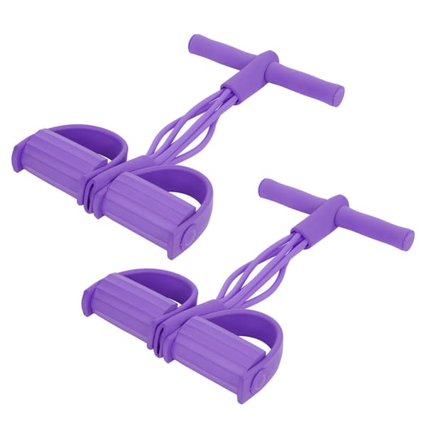 Elastiskt Motståndsband 4 Rep Set Lila Yoga Stretching Träningsutrustning