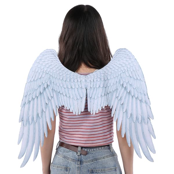 Store vingelade Halloween Cosplay kostume tilbehør hvid