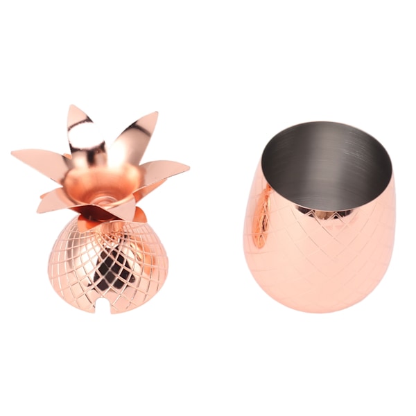 Cocktail Shaker i Rosaguld Ananasform – 500 ml Rustfrit Stål med Poleret Glat Overflade til Hjemmebaren