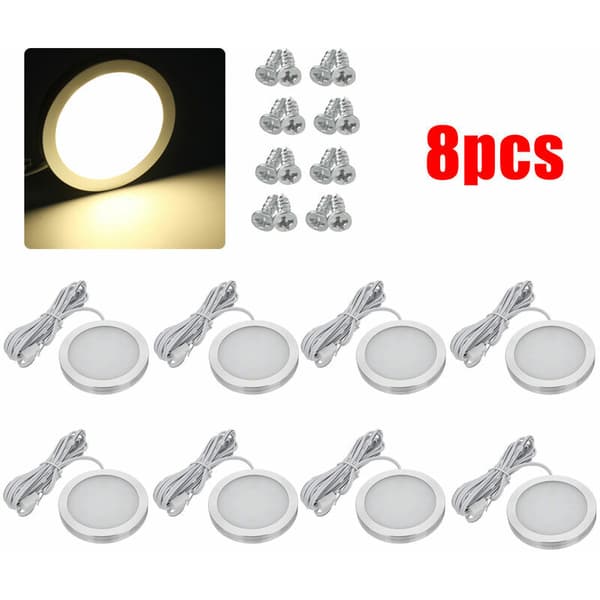 [DT]Sæt med 8 indbyggede LED-spots 12V Diameter 59,5 mm