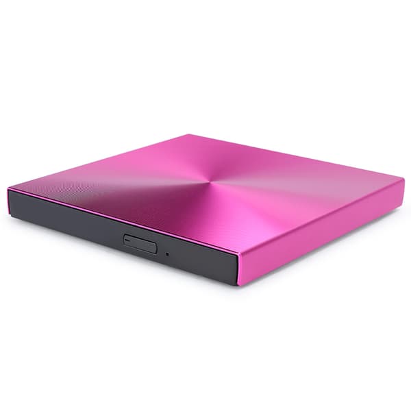 USB 3.0 Ekstern DVD CD Brenner Leser Spiller Opptaker for Laptop Rose Rød