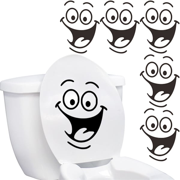 Toalettdekal 6 delar Smiley Face Stickers Seat Art Sticker 6pcs