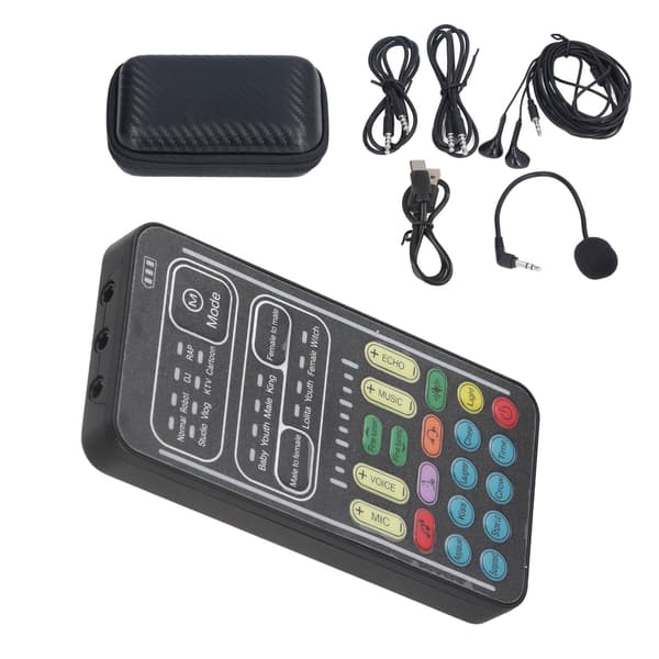 Beardboard Mini Lydkort med Stemmeskifter for Gaming Streaming og Engelsk Innspilling
