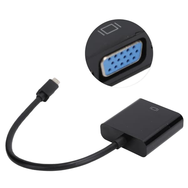Mini DP Han til VGA Hun Adapterkabel til ThinkPad PC Computer Sort ABS