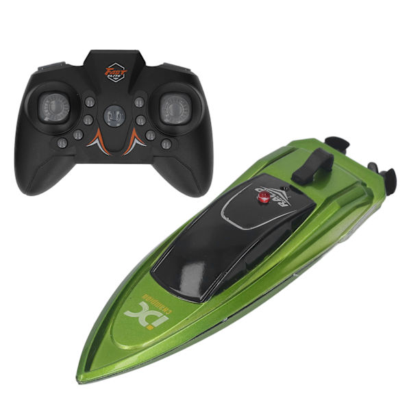 Mini fjärrkontroll Speedboat USB 2.4G Hög hastighet Elektrisk leksaksbåt Vattentät, Grön