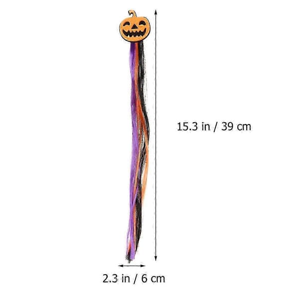 Farverige græskarhårklemmer til Halloween 2 stk. Multi