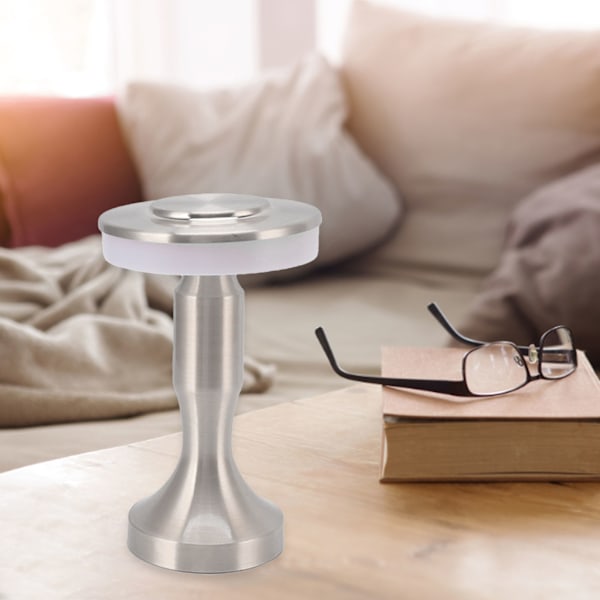 Uppladdningsbar Silver LED Bordslampa med Touchsensor och 3 Färgtemperaturer för Matsal