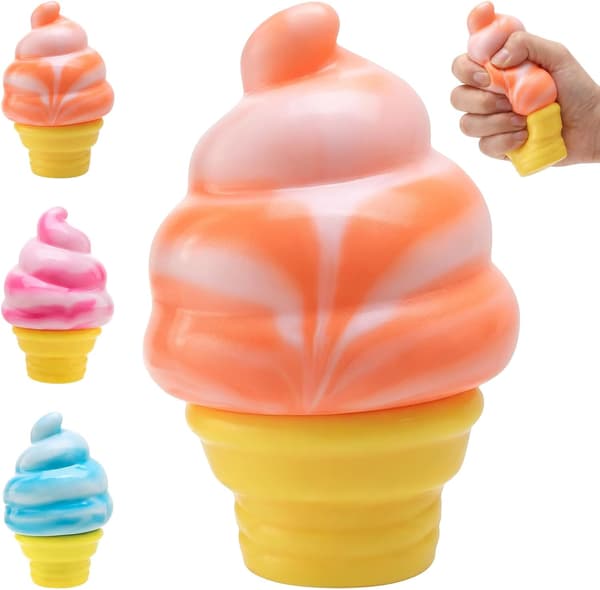 Is-creme Squeeze Squishy, Is-creme Cookie Squishy, Langsomt Stigende Sensorisk Fidget Legetøj til Festgaver orange