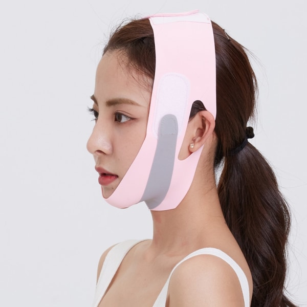 Face Slimming Bandage V Line Face Shaper Chin Cheek Lift Up Bälte Pink