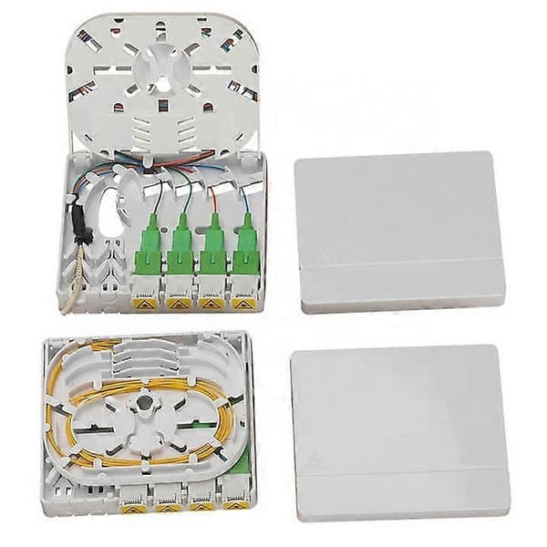 4 Core FTTH Fiberoptisk termineringsboks Ftth Boks 4 porte Optisk fiberpanelboks med SC APC-stik pigtail as shown