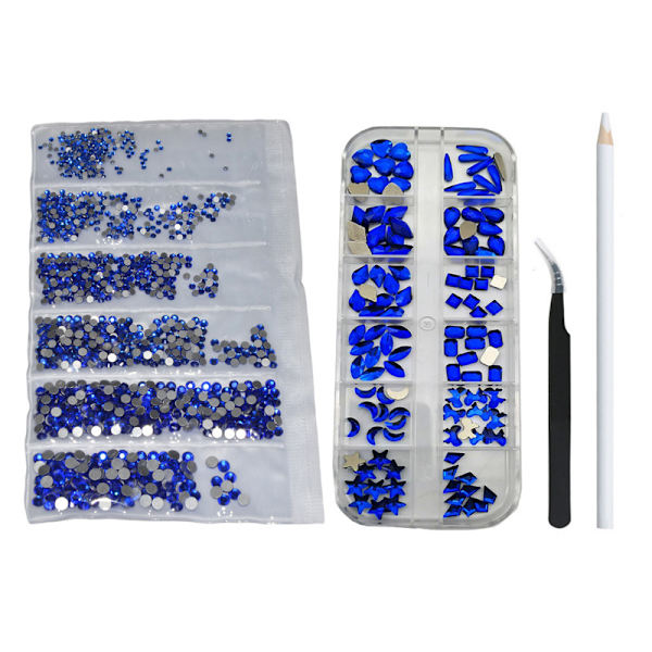 12 grid strass box nail art drill diy