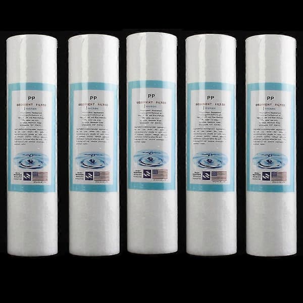5 stk. udskiftningsvandssedimentfiltre (5 mikrometer) 2,5\" X 10\" patroner