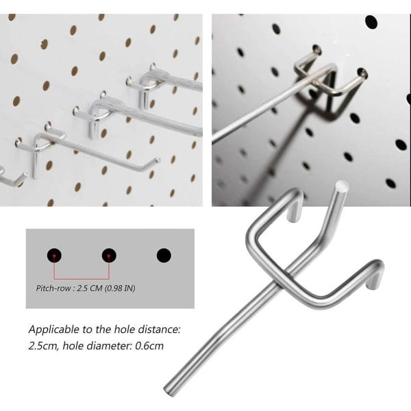 60 st Pegboard Krokar Metall Pegboard Krokar Pegboard Krokar Verktyg