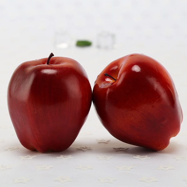 10st verklighetstrogna falska mörkröda äpple Simulering konstgjorda äpplen Set Fake Fruit